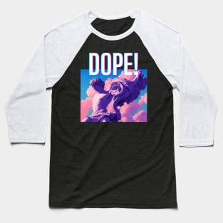 Dope! Angel Synthwave Typography Baseball T-Shirt